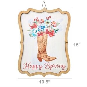 Pioneer Woman Decor "Happy Spring" Boot Wall Sign